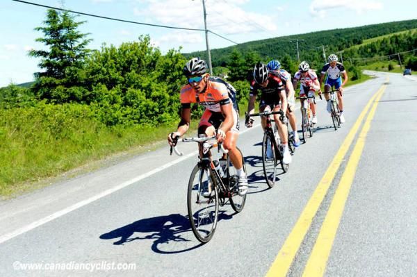 Matt Higgins (Node4-Giordana Racing) leads the break