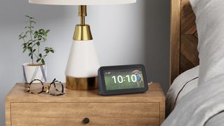 Amazon Echo Show 5 on a bedside table