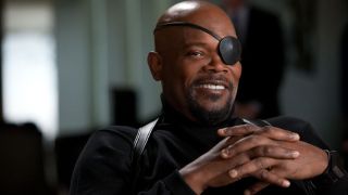 Nick Fury smiling Marvel