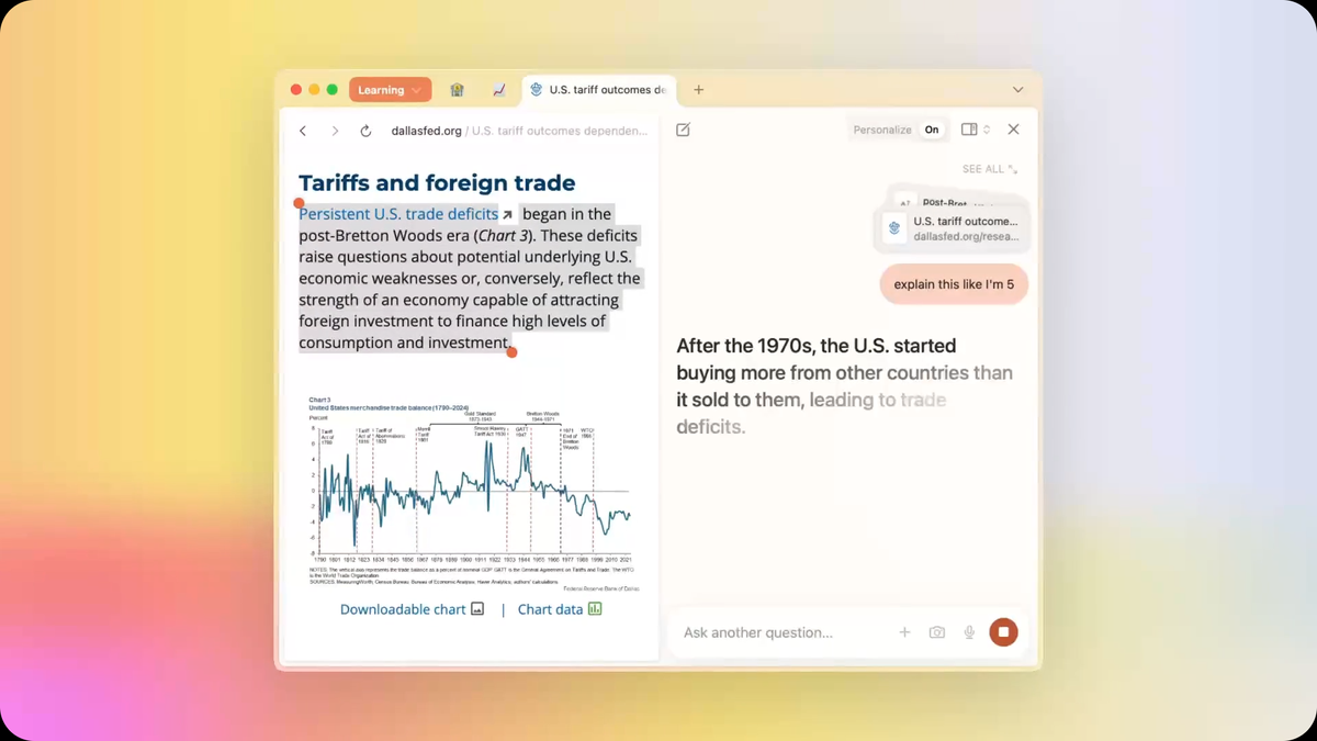 AI comes to the URL with a new web browser that answers you back