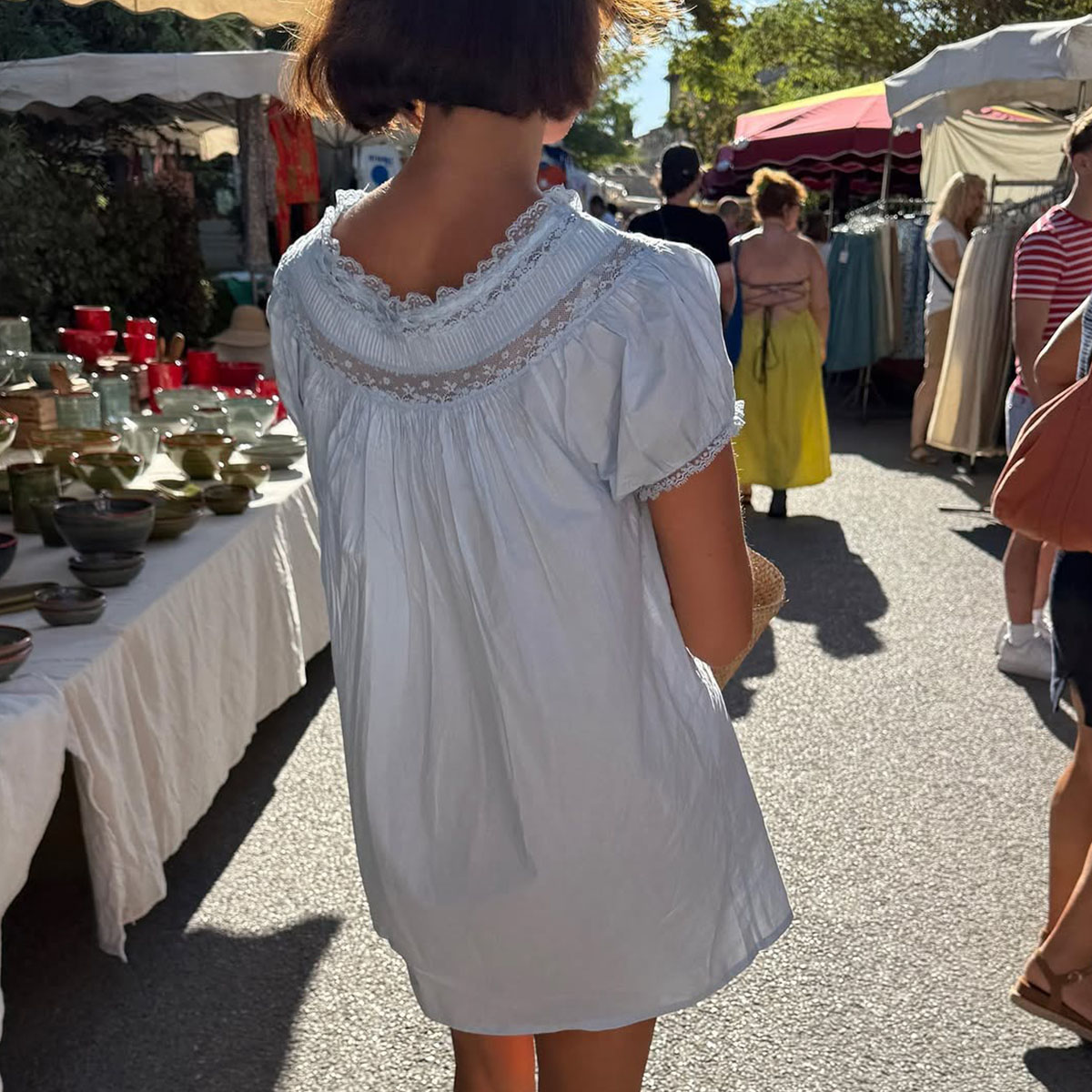 Woman in summer dress