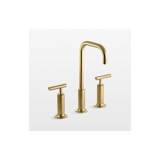 brass minimalist bathroom faucet