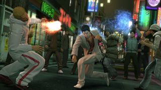 A screenshot of the upcoming Switch game, Yakuza Kiwami.