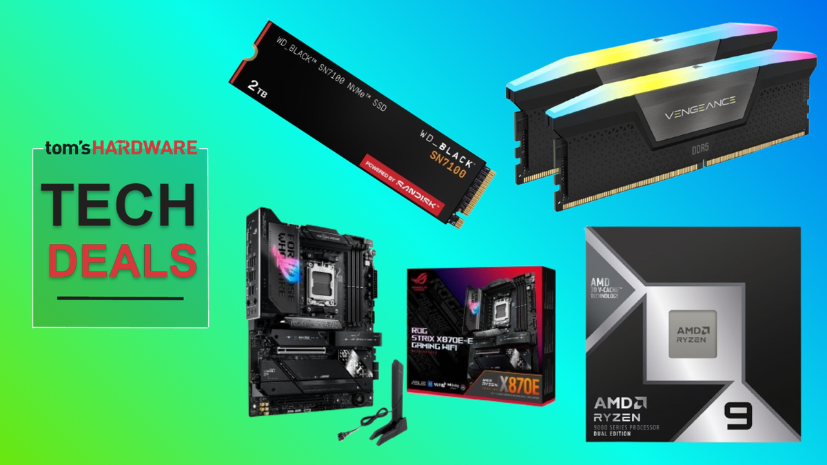 Get 32GB of Corsair DDR5 RAM for just $56 in this Newegg 9950X3D2 combo deal — $1,705 barebones kit for an AMD gaming PC also ships with a 2TB WD Black SSD and an Asus ROG Strix motherboard
