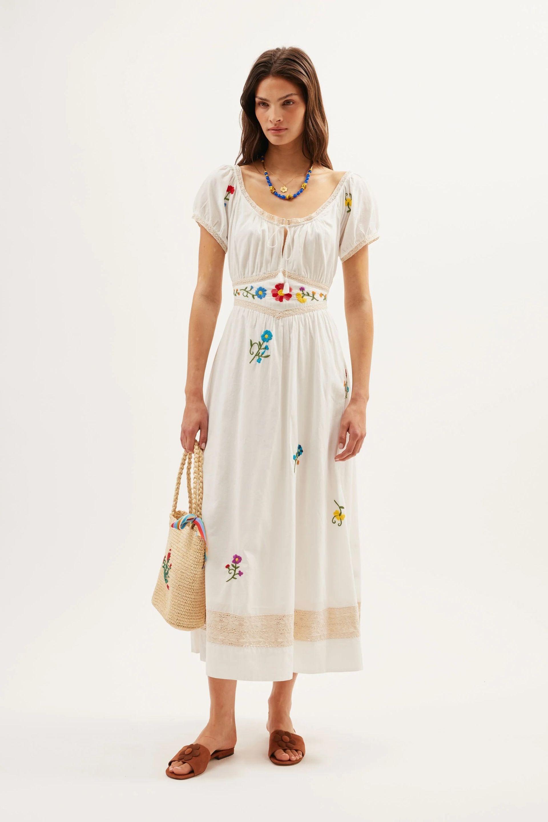 Alani - Ombre Floral Embroidery Ivory