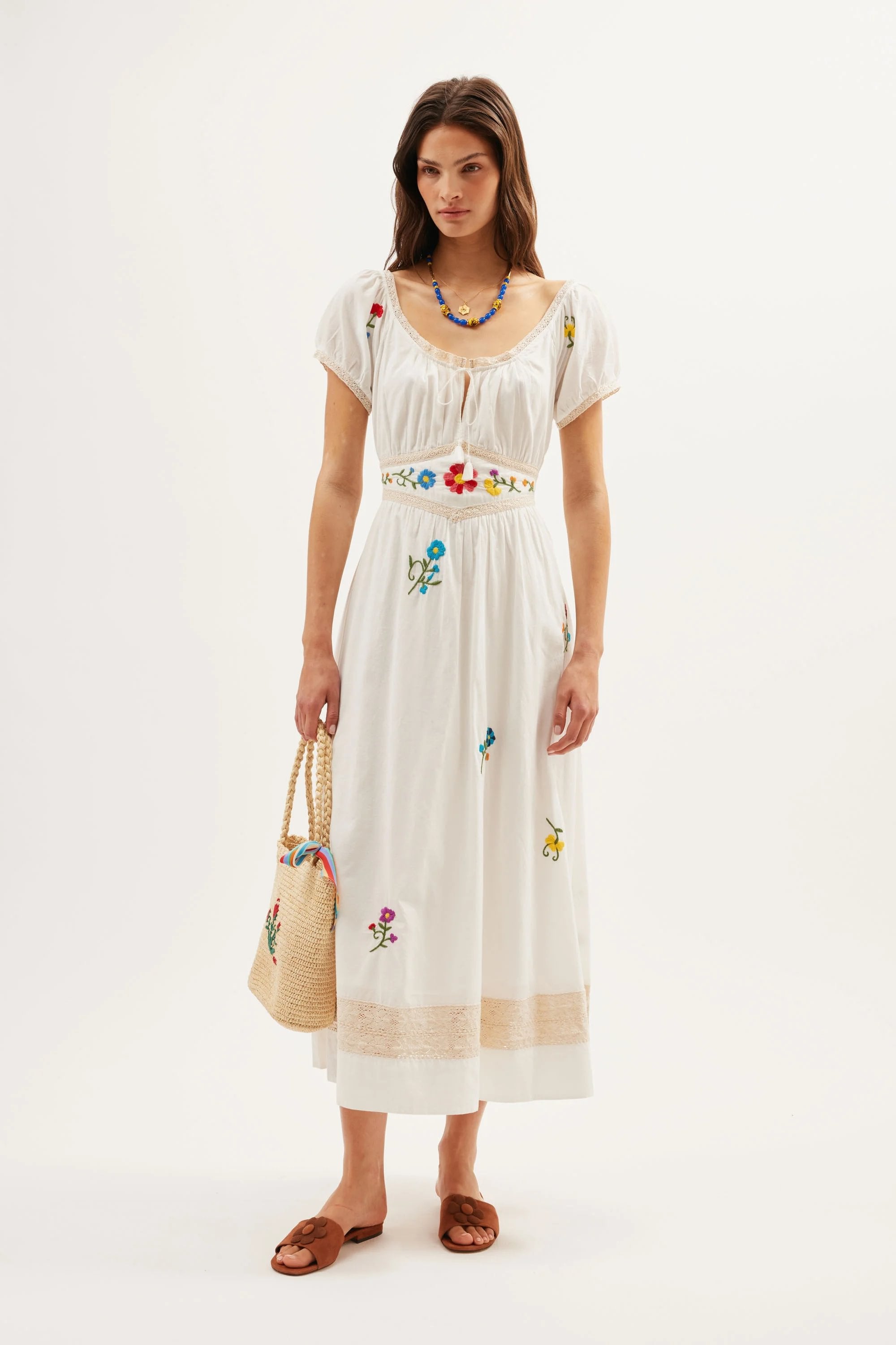 Alani - Ombre floral embroidered ivory