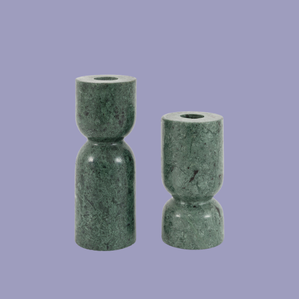 SO'HOME, Set of 2 Taraza Marble Candlesticks