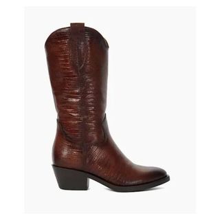 Tangle - Brown Mid Height Reptile-Effect Western Boots