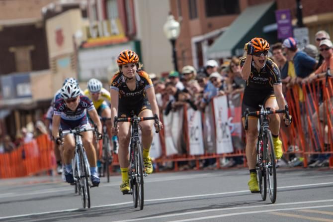 Lauren Hall (Optum) wins with Joelle Numanville second.