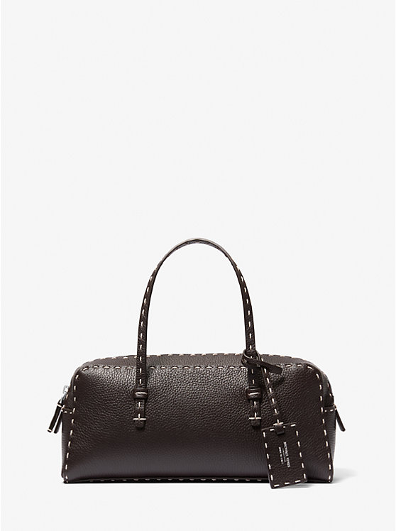 Roberta Hand-Stitched Pebbled Leather Satchel