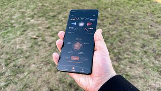 Asus ROG Phone 8 Pro from the front, using Armory Crate app