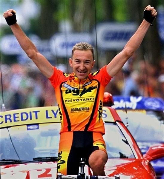 Agnolutto winning his Tour stage