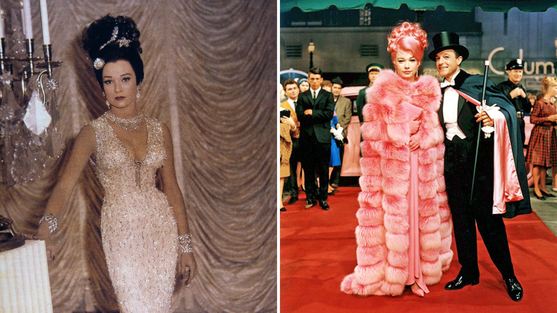 Two photos of Shirley MacLaine in What a Way to Go!