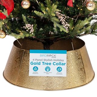 A gold Christmas tree collar