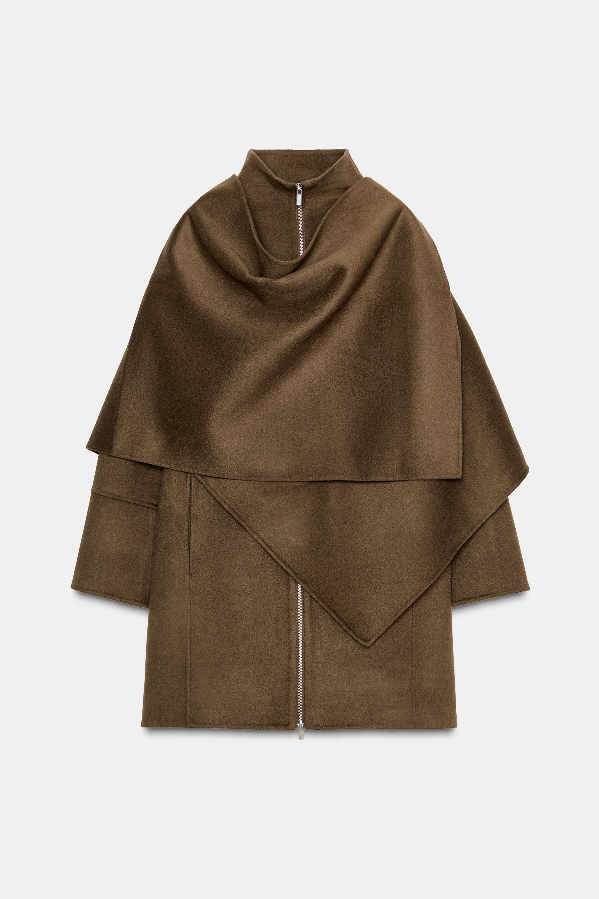 Zw Collection Wool Blend Cape Coat