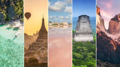 montage of healthy holiday destinations