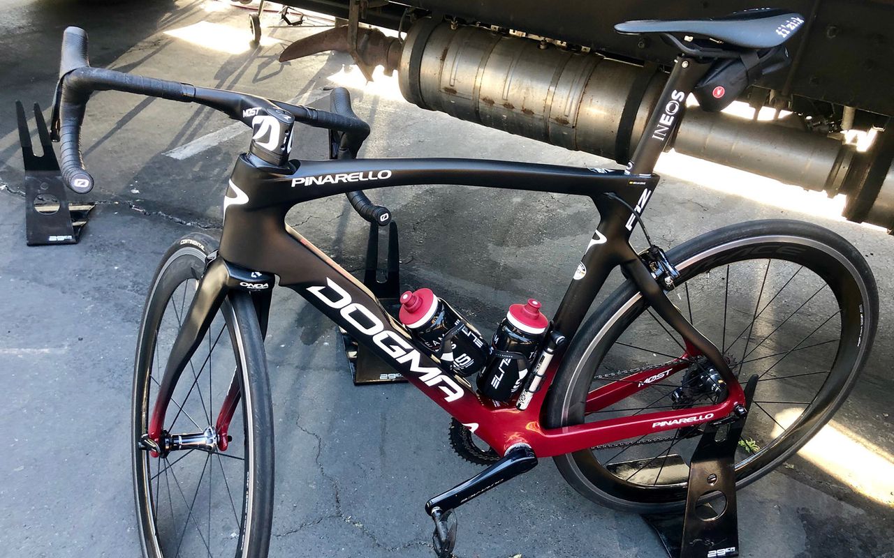Team Ineos are racing the Tour of California on their all-new Pinarello Dogma F12