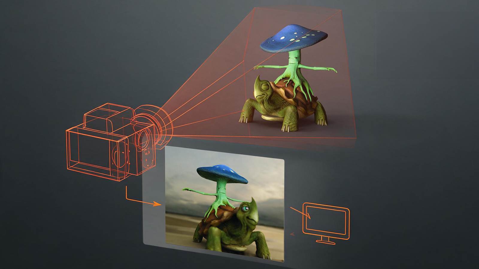 Illustration of how a 3D camera works