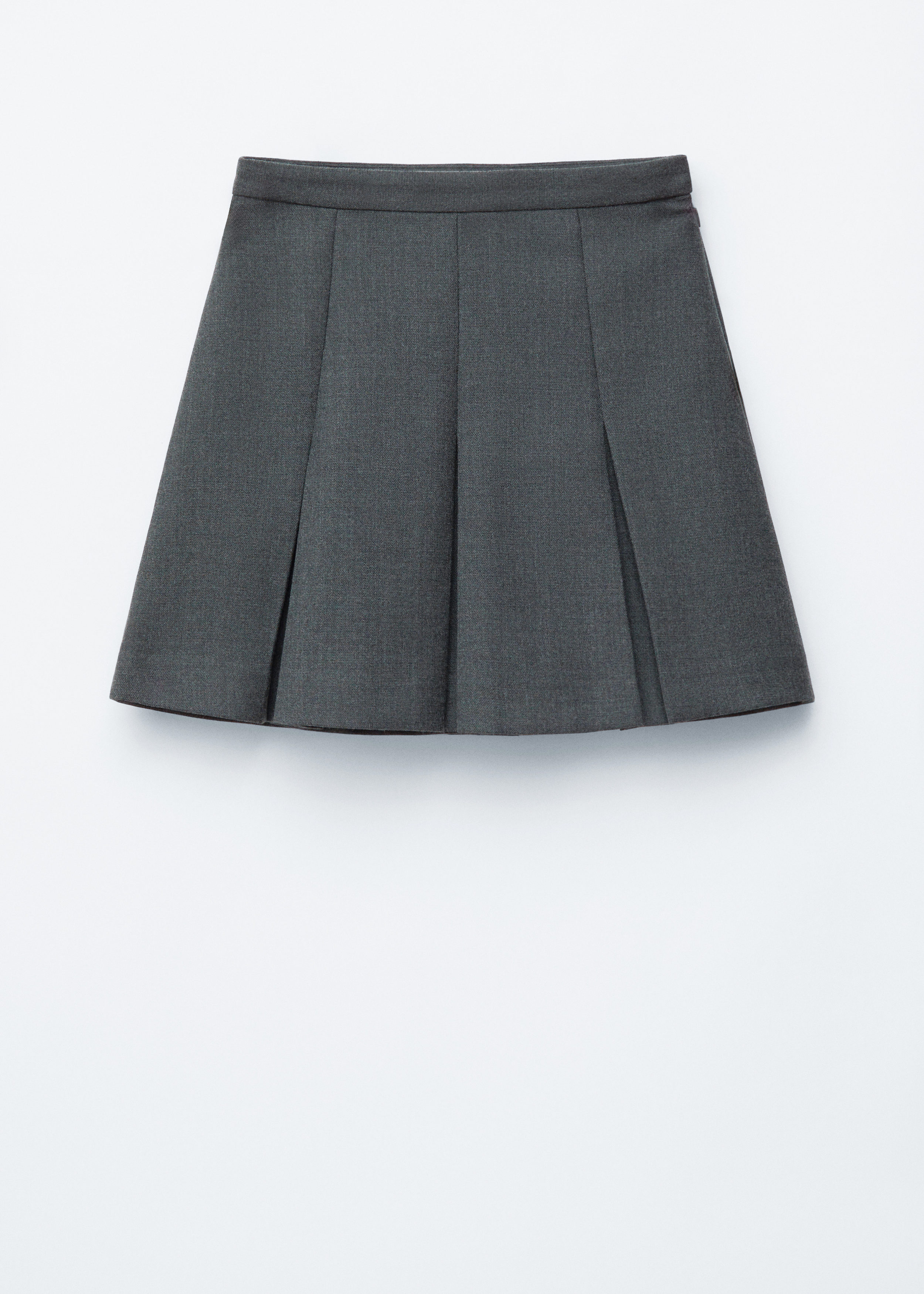 Pleated Wool Mini Skirt