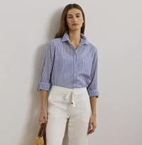 Ralph Lauren  Women's Relaxed-Fit Voile Roll-Tab Sleeve Shirt