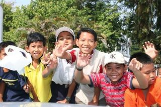 More young fans - Malaysia's cycling organisations plan to get kids like these off the sidelines and on to bikes.