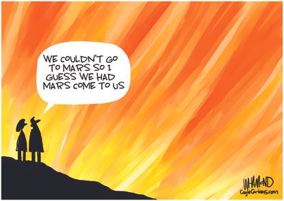 Editorial Cartoon U.S. wildfires mars