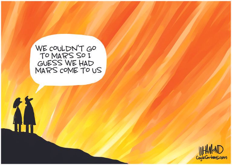 Editorial Cartoon U.S. wildfires mars