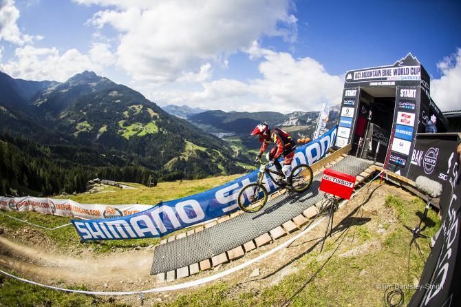 The top of the downhill course in Leogang