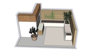 a garden design using home design app SketchUp
