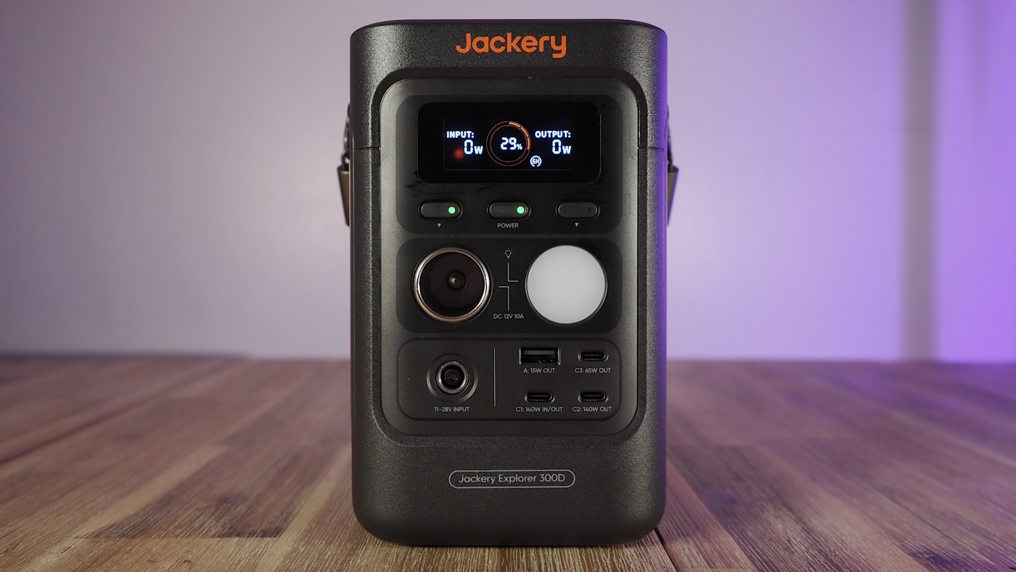 Jackery Explorer 300D on a wooden surface