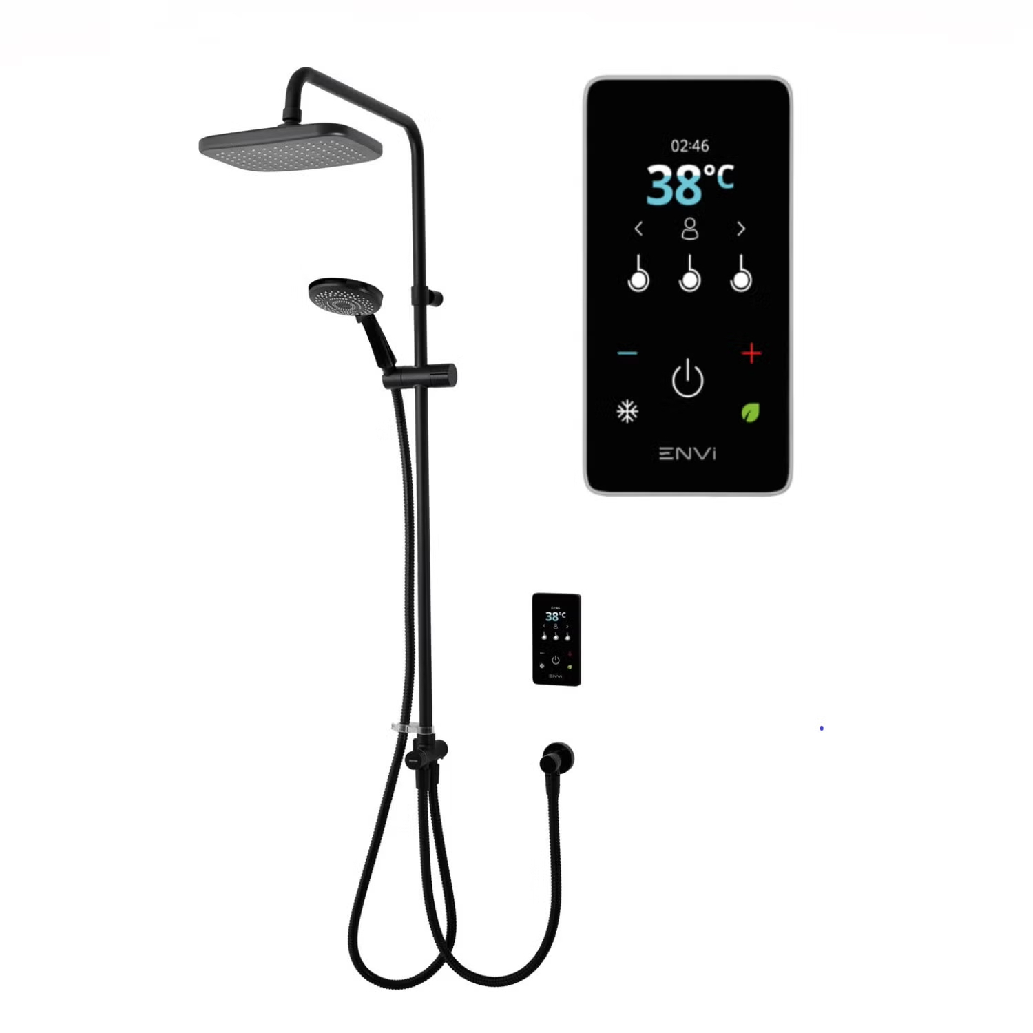 black digital shower