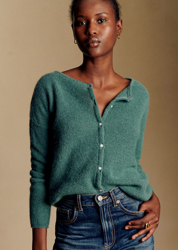 Gaspard Cardigan - Sage - Super Kid Mohair - S&amp;eacute;zane