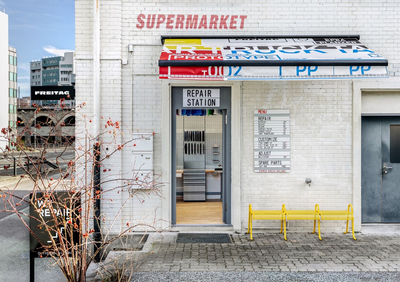 The adjoining Freitag Repair Studio, opened 2025