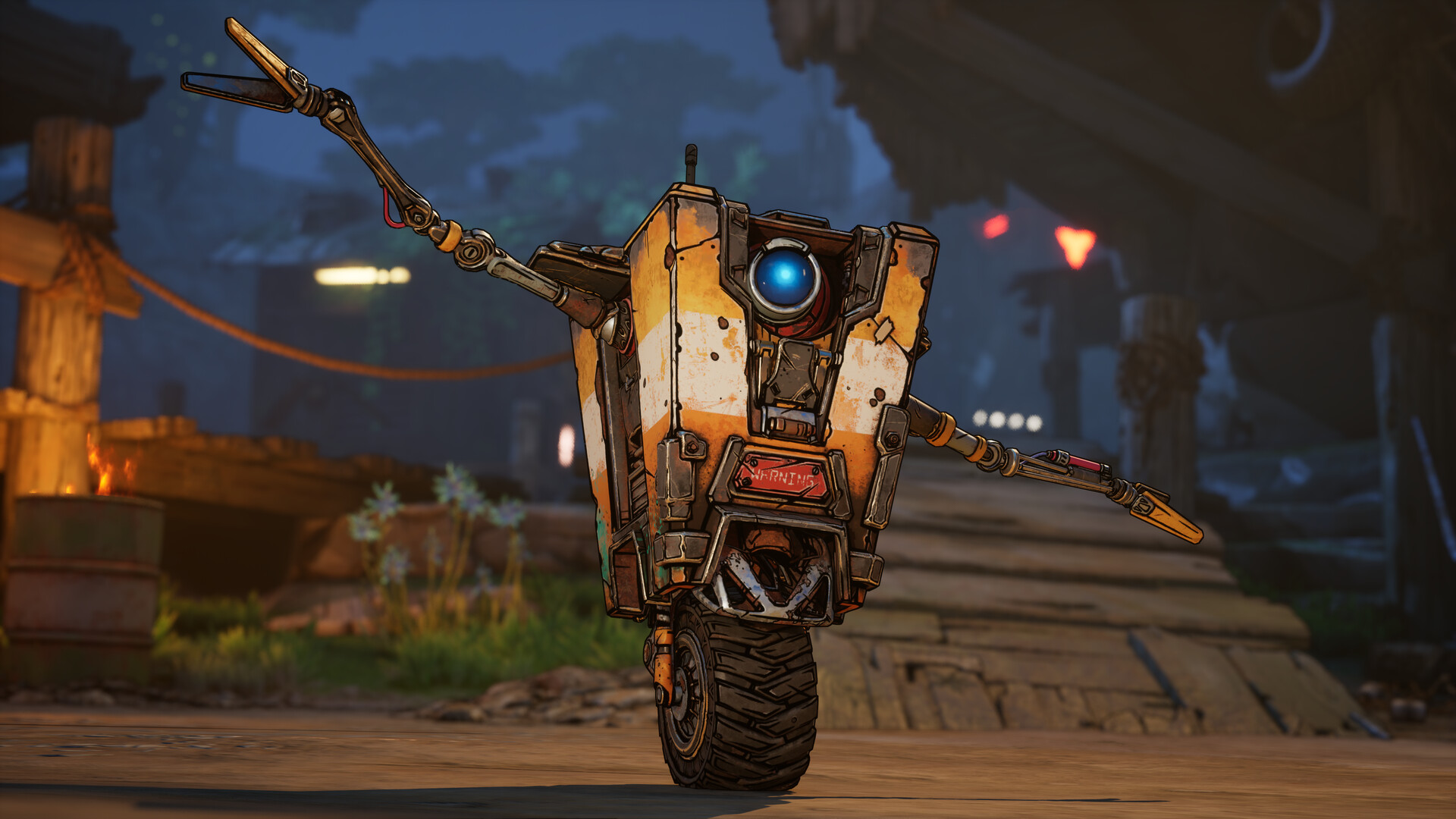 An official screenshot of the character Claptrap in Borderlands 4.