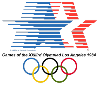 The 1984 Los Angeles Olympics logo had a patriotic, flag-waving feel to it