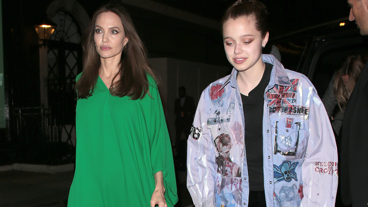 Angelina Jolie and Shiloh Jolie-Pitt seen attending The Eternals - UK film premiere afterparty at Maison Estelle on October 27, 2021 in London, England.