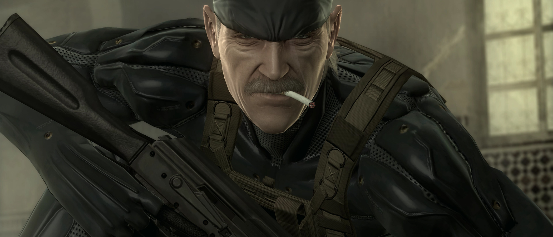 Old Snake smokes in Metal Gear Solid: Master Collection Vol. 2