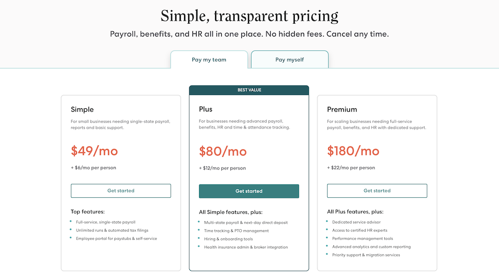 Gusto website screenshot