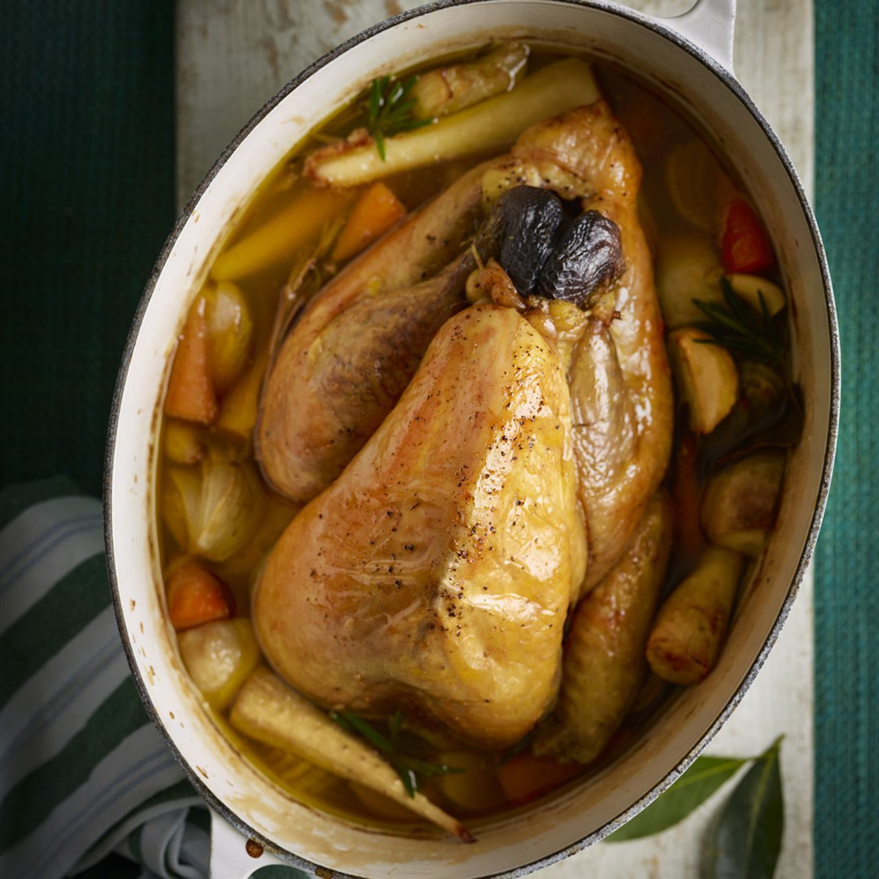 Pot Roast Guinea Fowl 