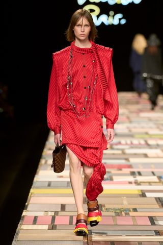 Dark red on the runway