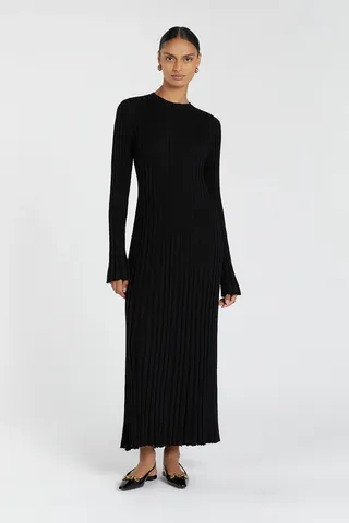 DISSH, Ada Black Long Sleeve Midi Dress