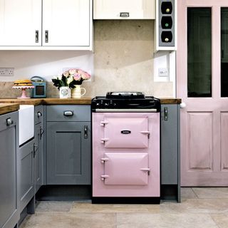 pink colour aga for smaller kitchens