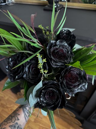 A close-up of Chloe's cut flower bouquet