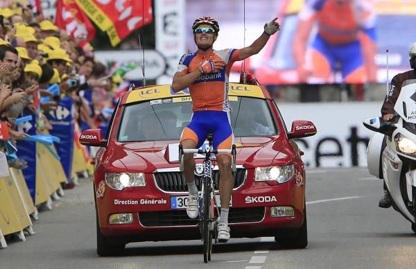 Luis Leon Sanchez (Rabobank) takes his fourth career Tour de France stage win