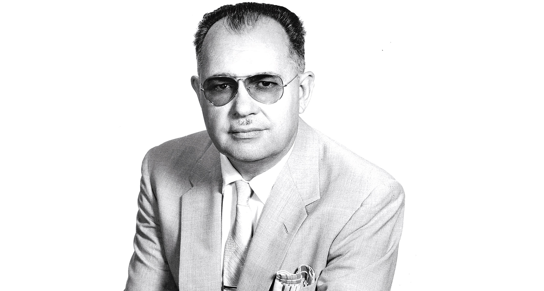 A black and white portrait of Leo Fender: Before the Fender company was even founded &amp;ndash; or indeed the term &amp;lsquo;custom guitar&amp;rsquo; became a &amp;lsquo;thing&amp;rsquo; &amp;ndash; Leo Fender was fulfilling specific requests for his customers during the 1940s at his Radio Service store in&amp;nbsp;California.