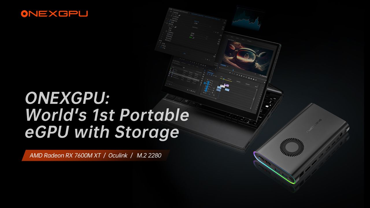 Promotional images for the OneXGPU project