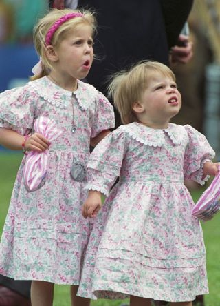 A young Princess Beatrice and Eugenie