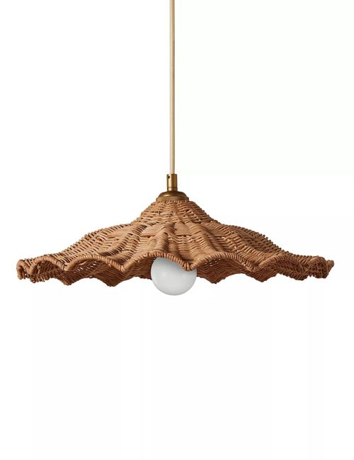 Savannah Scalloped Rattan Pendant