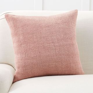 pink linen pillow from pottery barn