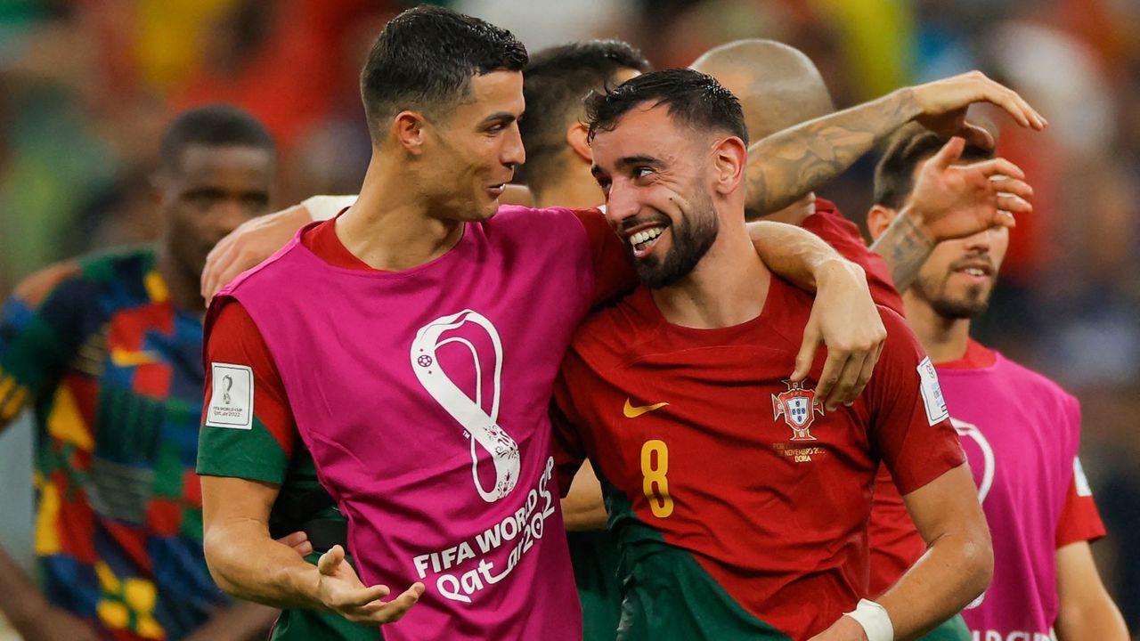 Portugal stars Cristiano Ronaldo and Bruno Fernandes 